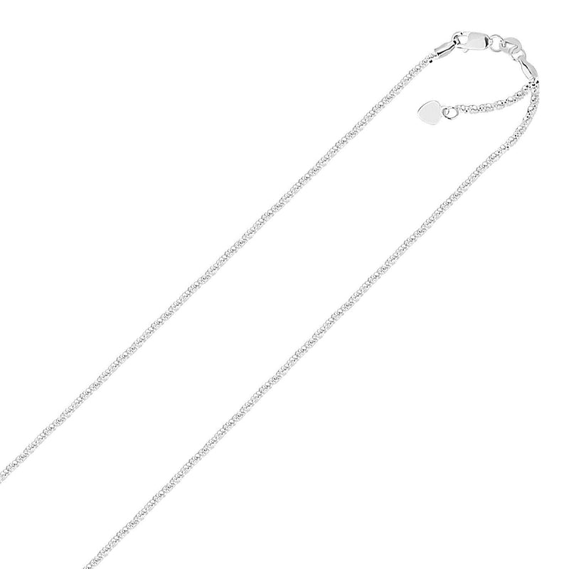 Bids.com 14k White Gold Adjustable Sparkle Chain 1.5mm Necklaces