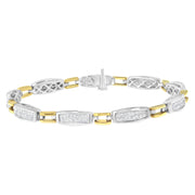 Bids.com 14K Yellow and White Gold 2.0 Cttw Princess Cut Diamond Tapered and Equal Sign Link Bracelet (G-H Color, SI1-SI2 Clarity) - 7" Bracelets
