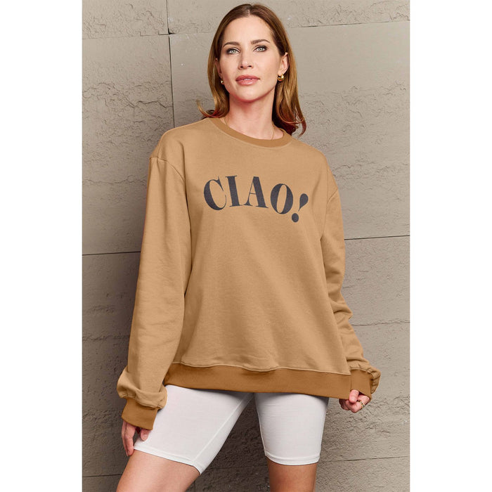 Simply Love CIAO! Round Neck Sweatshirt