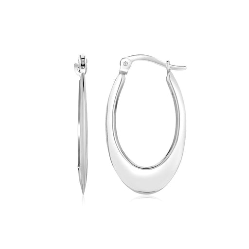 Bids.com 14k White Gold Polished Graduated Oval Hoop Earrings Earrings