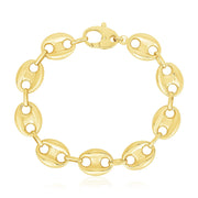 Bids.com 14k Yellow Gold High Polish Lite Puffed Mariner Link Bracelet (15 mm) Bracelets