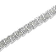 Bids.com 10k White Gold 2 cttw Diamond Fan-Shaped Link Tennis Bracelet (I-J Clarity, I3 Color) - Size 7.25" Bracelets