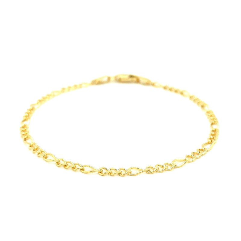Bids.com 2.6mm 10k Yellow Gold Link Figaro Bracelet Bracelets