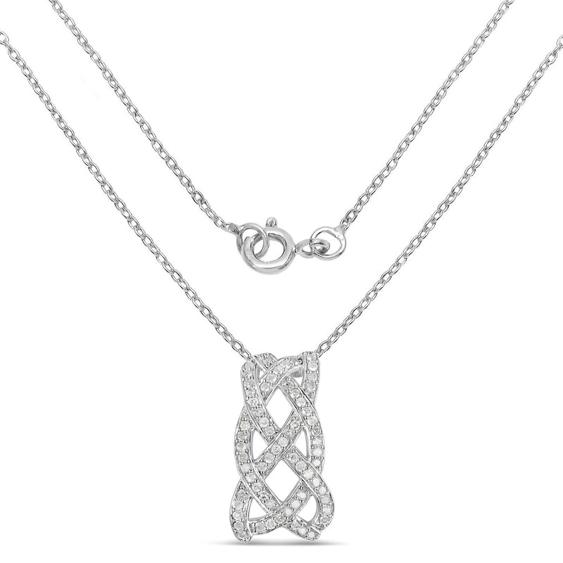 Bids.com 0.54 Carat Genuine White Diamond .925 Sterling Silver Pendant Pendants