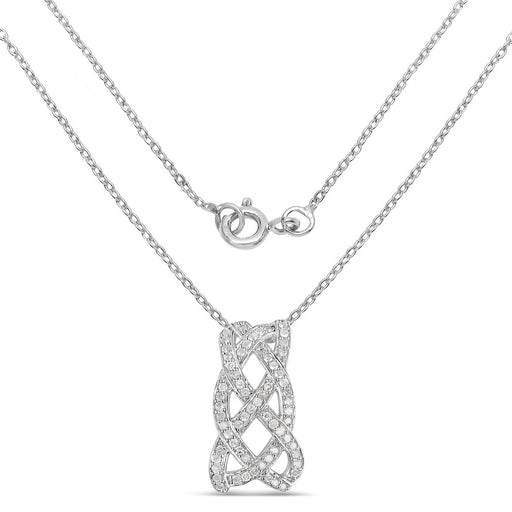 Bids.com 0.54 Carat Genuine White Diamond .925 Sterling Silver Pendant Pendants