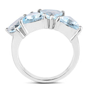 Bids.com 5.00 Carat Genuine  Blue Topaz .925 Sterling Silver Ring Rings