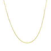 Bids.com 14k Yellow Gold Diamond Cut Cable Link Chain 0.7mm Necklaces