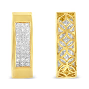 Bids.com 14K Yellow Gold 1/2 Cttw Invisible Set Princess Cut Diamond Vertical Bar Block Pendant 18" Necklace (H-I Color, SI2-I1 Clarity) Necklaces