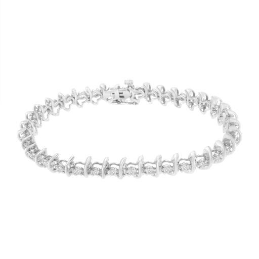 Bids.com .925 Sterling Silver 1 cttw Prong-Set Diamond Link Bracelet (I-J, I1-I2) - 7.25" Bracelets
