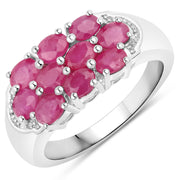 Bids.com 2.20 Carat Genuine Ruby .925 Sterling Silver Ring Rings