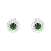 Bids.com .925 Sterling Silver 1/4 Cttw Round Brilliant-Cut Green Diamond Miracle-Set Stud Earrings (Fancy Color-Enhanced, I1-I2 Clarity) Earrings