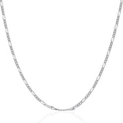 Bids.com 14k White Gold Solid Figaro Chain 1.9mm Necklaces