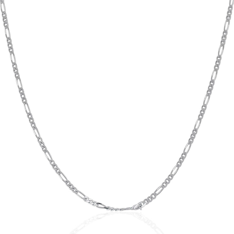 Bids.com 14k White Gold Solid Figaro Chain 1.9mm Necklaces