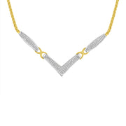 Bids.com 14K Yellow and White Gold 2.0 Cttw Princess Cut Diamond Flared and X-Station V Shaped 18â€ Franco Chain Statement Necklace (H-I Color, SI2-I1 Clarity) Necklaces