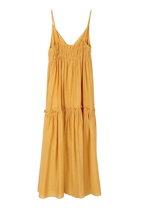 Lilou Low Cut Mustard Yellow Tank Dress