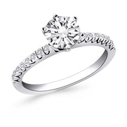 Bids.com 14k White Gold Engagement Ring with Fishtail Diamond Accents Rings