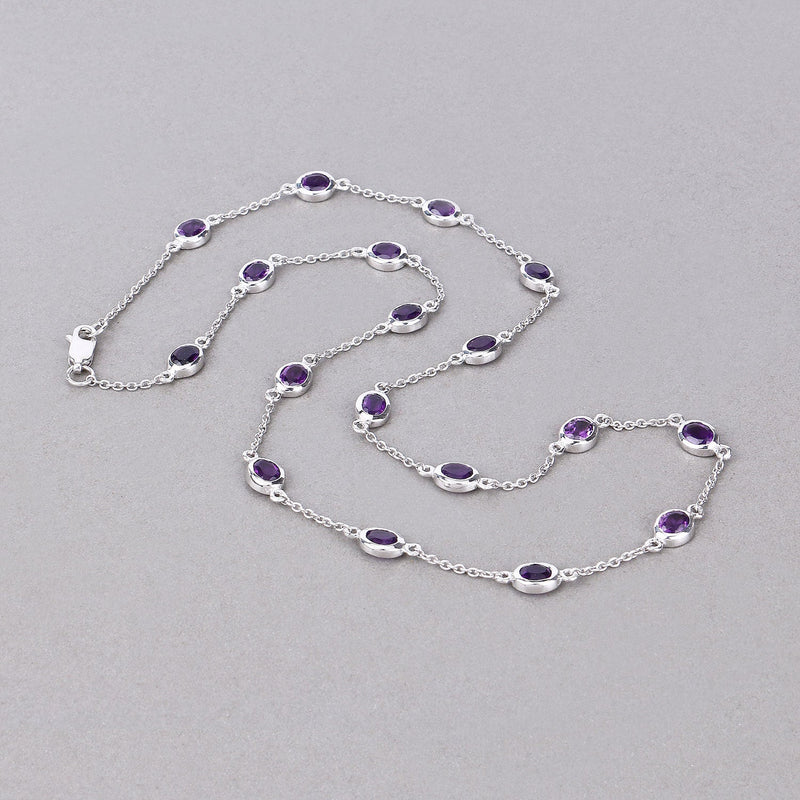 Bids.com 6.12 Carat Genuine Amethyst .925 Sterling Silver Necklace Necklaces