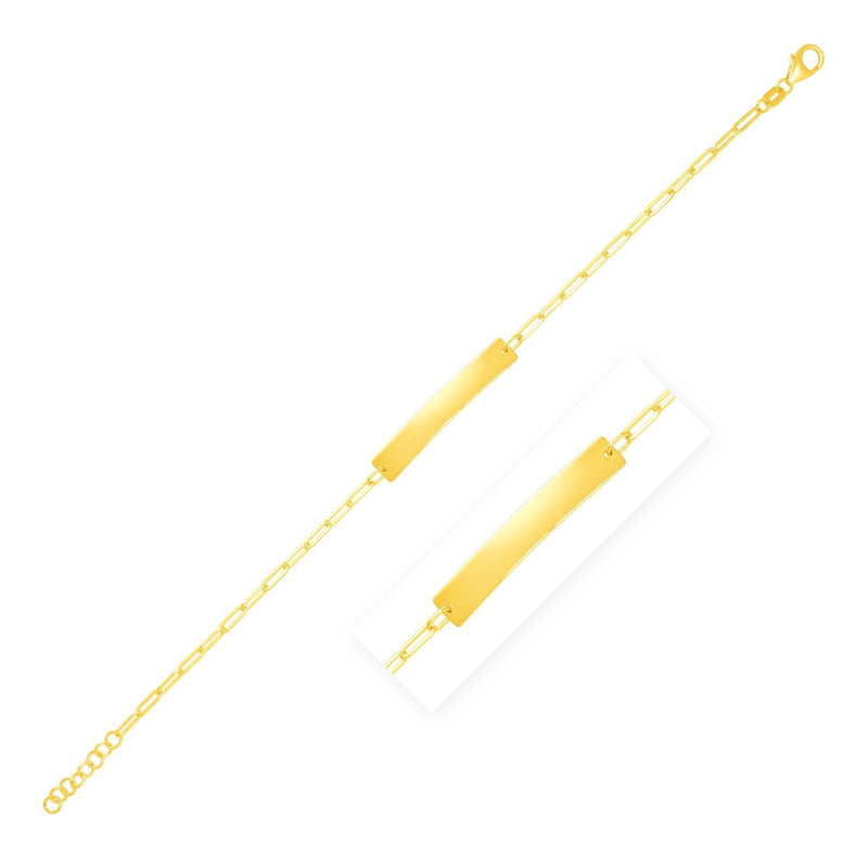 Bids.com 14k Yellow Gold 7 inch Paperclip Chain Bracelet with Bar Bracelets
