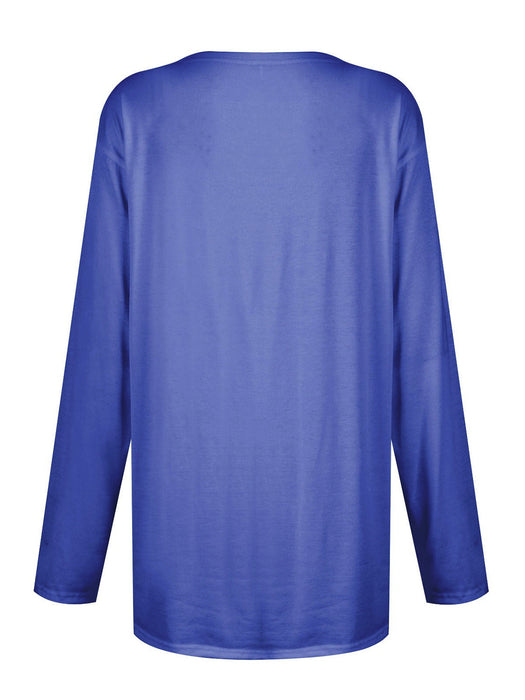 Full Size Pocketed Round Neck Long Sleeve T-Shirt