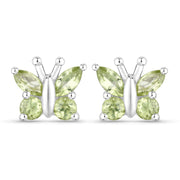 Bids.com 1.00 Carat Genuine Peridot .925 Sterling Silver Earrings Earrings