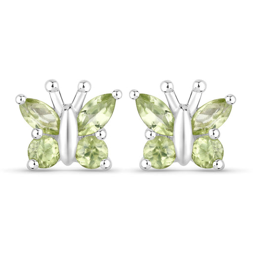 Bids.com 1.00 Carat Genuine Peridot .925 Sterling Silver Earrings Earrings