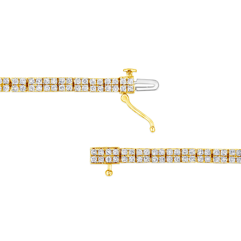 Bids.com 14K Yellow Gold Plated .925 Sterling Silver 3.0 Cttw Diamond Link Bracelet (K-L Color, I2-I3 Clarity) - 7.25" Bracelets