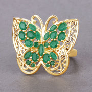 Bids.com 2.09 Carat Genuine Emerald .925 Sterling Silver Ring Rings