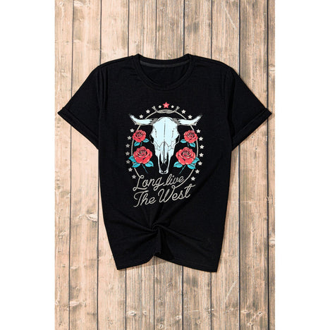 Graphic Round Neck Short Sleeve T-Shirt