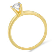 Bids.com GIA Certified 14K Yellow Gold 1/2 Cttw Diamond Solitaire Engagement Ring (H Color, SI1 Clarity) - Size 6 Rings