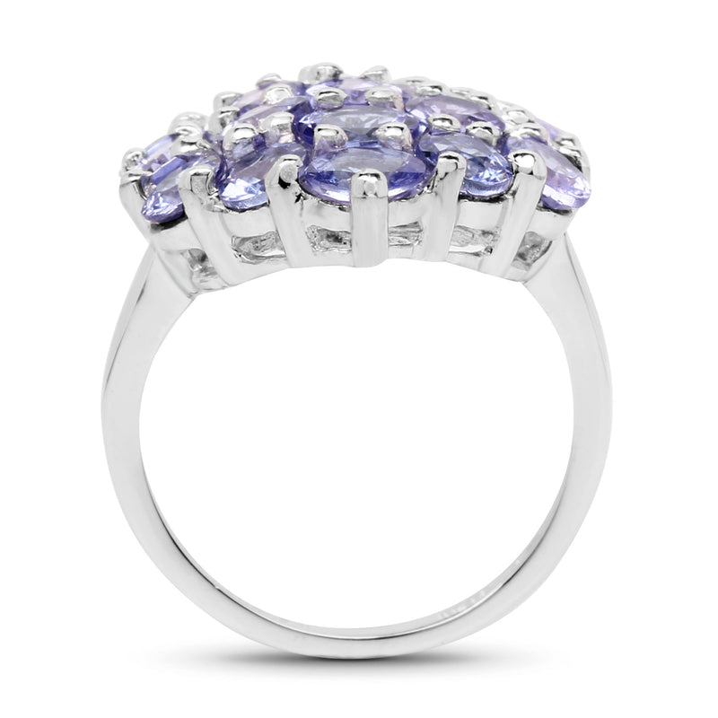 Bids.com 5.28 Carat Genuine Tanzanite .925 Sterling Silver Ring Rings