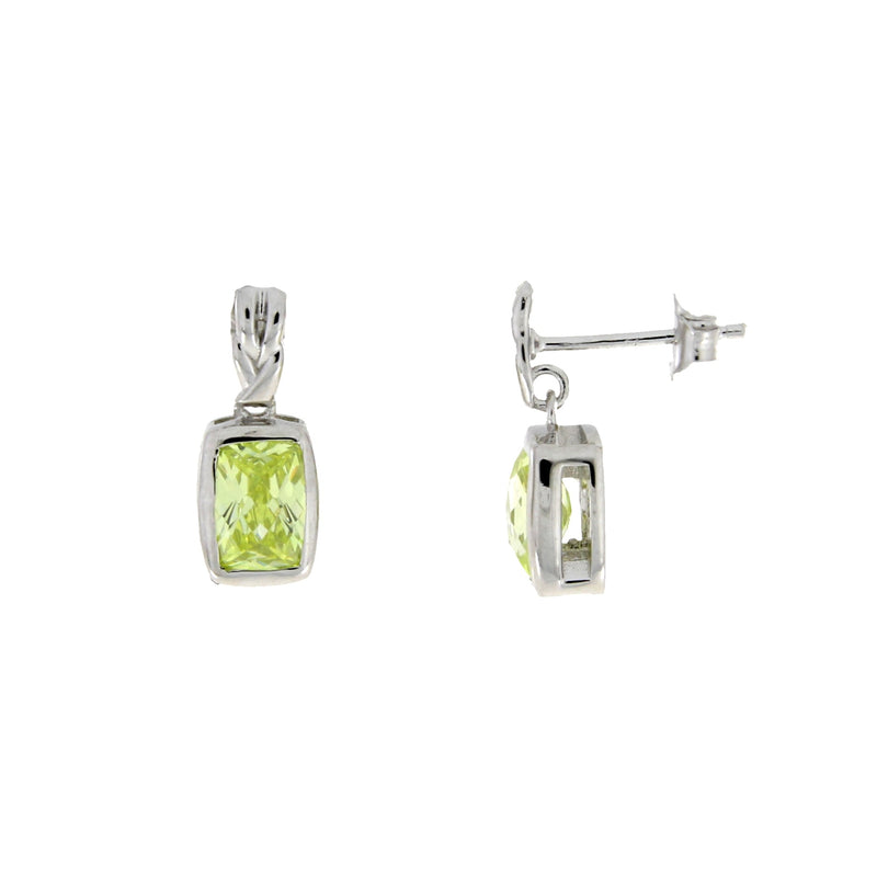 Bids.com Cubic Zirconium Dangle Earrings Sterling Silver Earrings