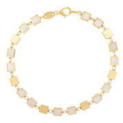 Bids.com 14k Yellow Gold MOP Geometric Mirror Gem Chain Bracelet (5.00 mm) Bracelets