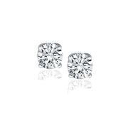 Bids.com 14k White Gold Diamond Four Prong Stud Earrings (1 cttw) Earrings
