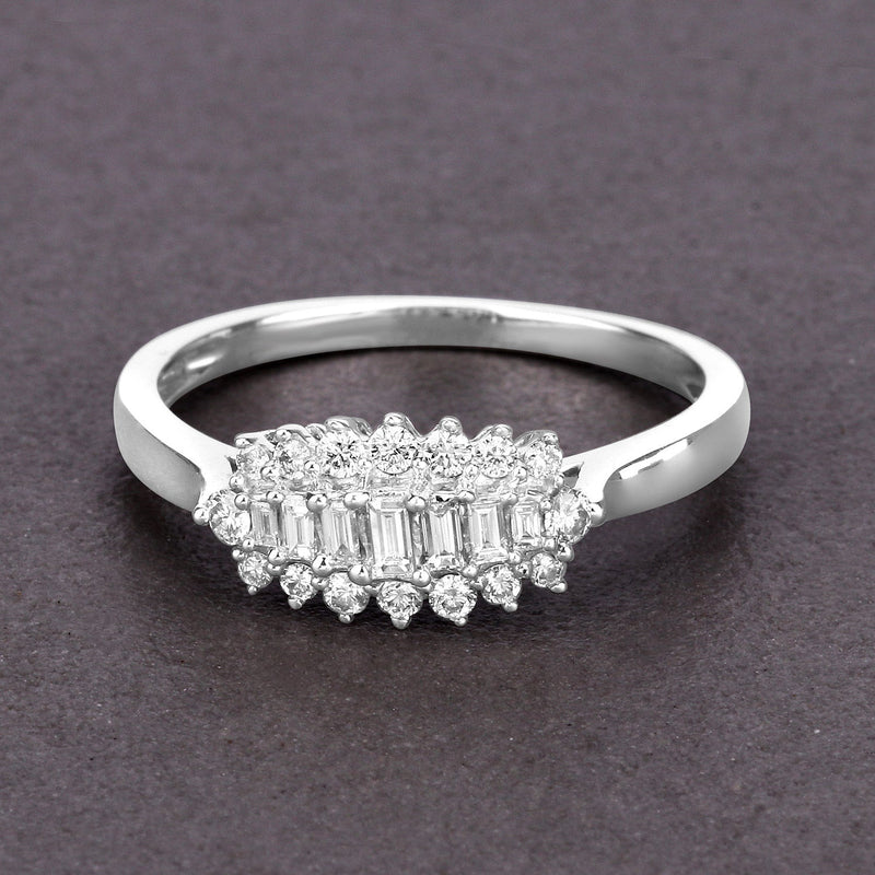 Bids.com 0.37 Carat Genuine White Diamond 14K White Gold Ring (E-F Color, VS-SI Clarity) Rings