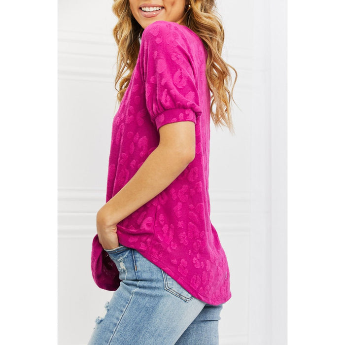 Carnival Vibes Animal Textured Top in Magenta