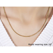 Bids.com 2.6mm 14k Yellow Gold Diamond Cut Cable Link Chain Necklaces