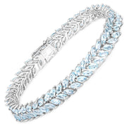 Bids.com 15.04 Carat Genuine Blue Topaz .925 Sterling Silver Bracelet Bracelets