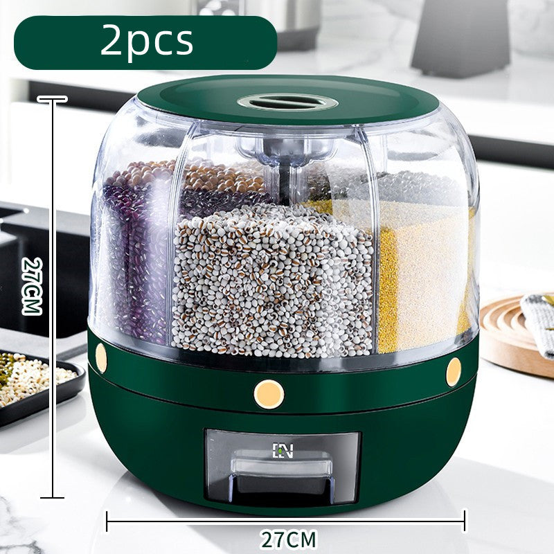 SmartPursue™ 360° Rotating Grain Storage Container Food Storage