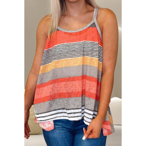 Color Block Round Neck Cami