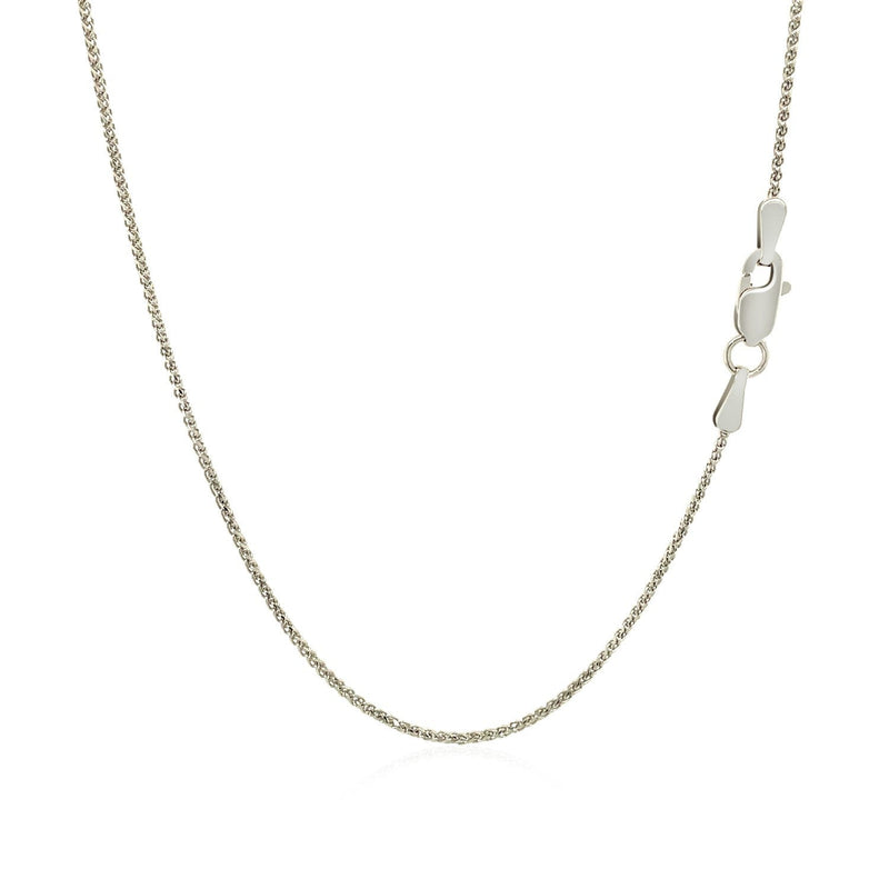 Bids.com 14k White Gold Diamond Cut Round Wheat Chain 1.0mm Necklaces