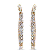 Bids.com 18K Rose Gold 6.90 Cttw Pave Set Diamond Inside Out Eternity Hoop Earrings (F-G Color, VS1-VS2 Clarity) Earrings