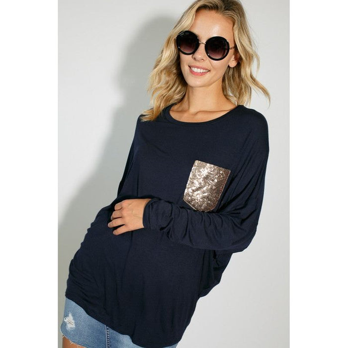 Plus Sequence Pocket Dolman Sl Top