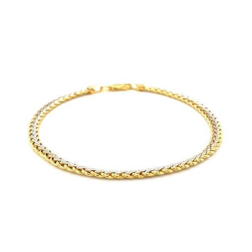 Bids.com Two-Toned Fine Wheat Chain Bracelet in 10k Yellow and White Gold Bracelets