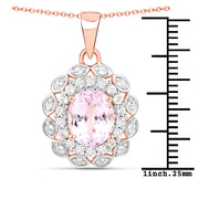 Bids.com 4.26 Carat Genuine Kunzite and White Topaz .925 Sterling Silver Pendant Pendants