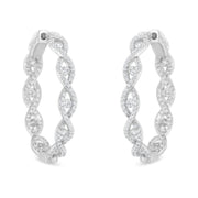 Bids.com 10K White Gold Diamond Hoop Earrings (1 1/2 cttw, H-I Color, I1-I2 Clarity) Earrings
