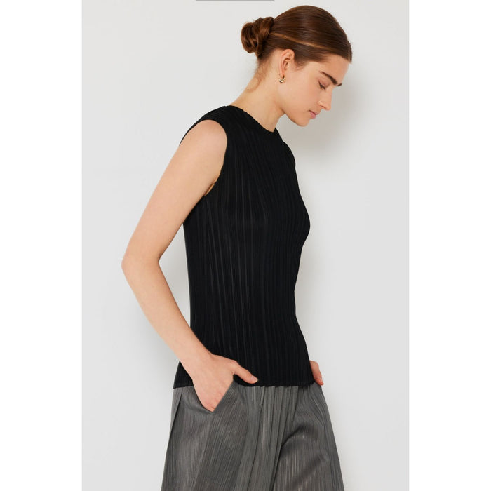 Marina West Swim Pleated Sleeveless Crewneck Tank