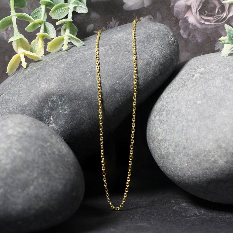 Bids.com 14k Yellow Gold Diamond Cut Cable Link Chain 1.4mm Necklaces