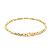 Bids.com 2.75mm 10k Yellow Gold Solid Diamond Cut Rope Bracelet Bracelets