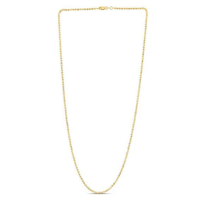 Bids.com Moon Cut Bead Chain in 14k Yellow Gold (2.00 mm) Necklaces