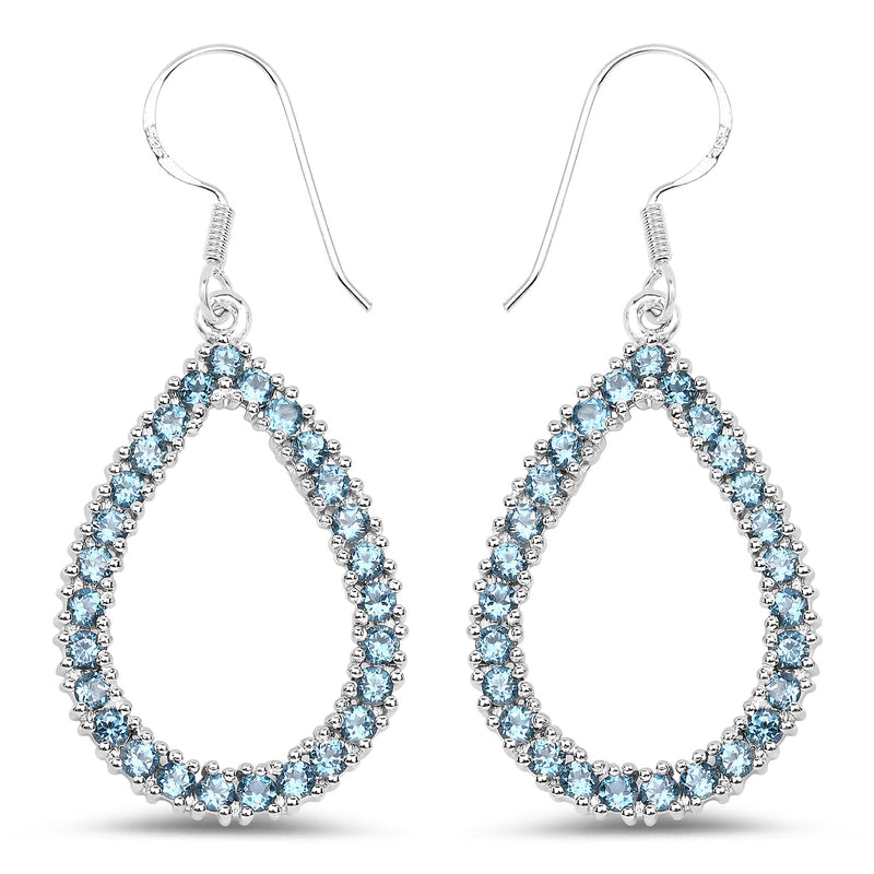 Bids.com 4.32 Carat Genuine London Blue Topaz .925 Sterling Silver Earrings Earrings